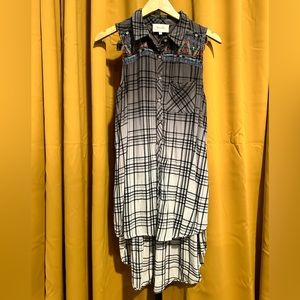 Miss Me Western Sleeveless High Low Tunic